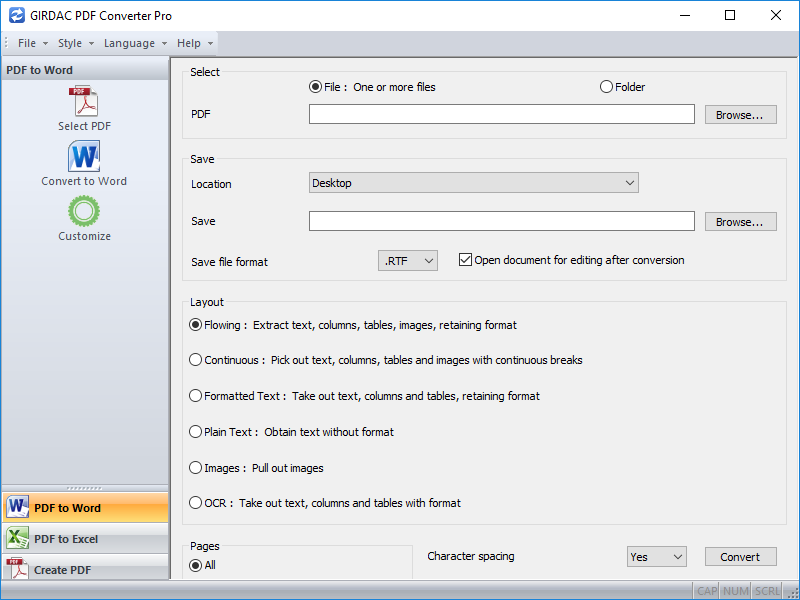 PDF Converter Pro in Windows-10-Silver style