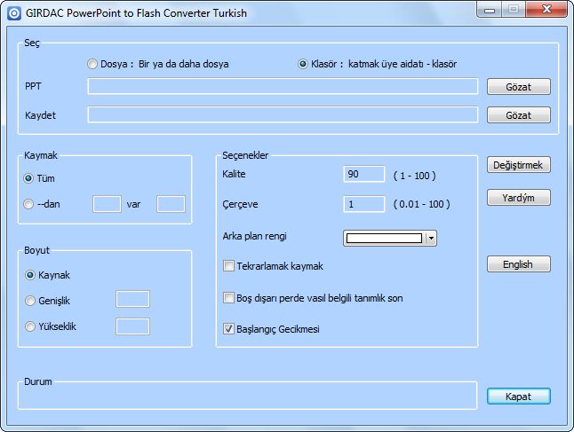 PowerPoint to Flash Converter in Turkish