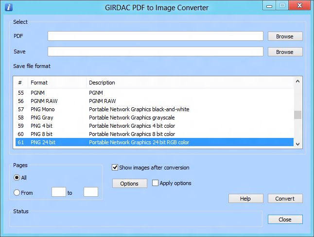 PDF to Image Converter in Windows-10-Blue style